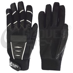 premium leather baseball batting gloves black with strong grip