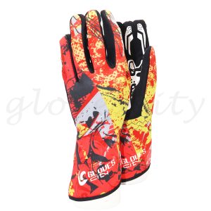 Orange polyester kart racing gloves Tracke Racing Gloves