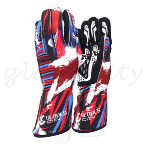 Red polyester kart racing gloves with performance fit Kart Driver Gloves