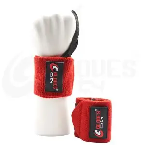 red elastic weightlifting wrist wrap for secure wrist stabilization Wrist Support